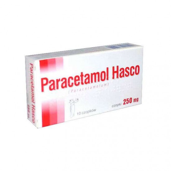 Paracetamol czopki 250mg HASCO x 10 -czopki przeciwbólowe i przeciwgorączkowe