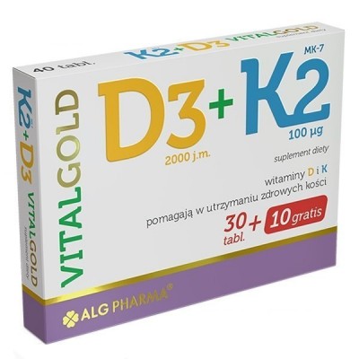 ALG Pharma D3 + K2 Vital Gold 40 Tabs.