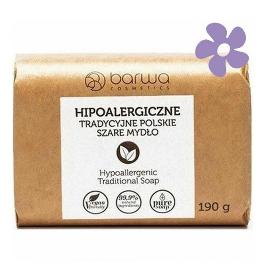 BARWA TRADITIONAL GRAY SOAP BAR NATURAL HYPOALLERGENIC POLSKIE SZARE MYDLO 190G